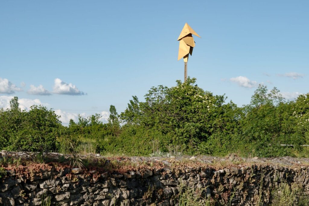 Estructura de nidos para pájaros colocadas